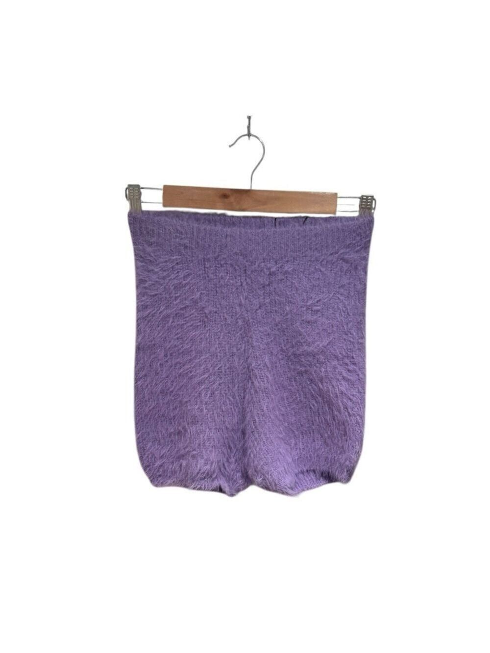 ZARA Soft Fuzzy Purple Women's High Waist Shorts - size M - nwt